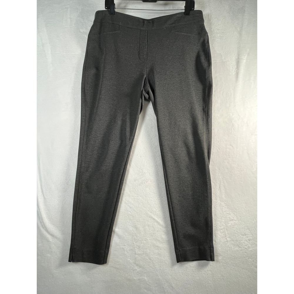 Chico's Size 3 Womens 16 Gray Heather Pull On Ankle Pants Tapered Leg Stretch